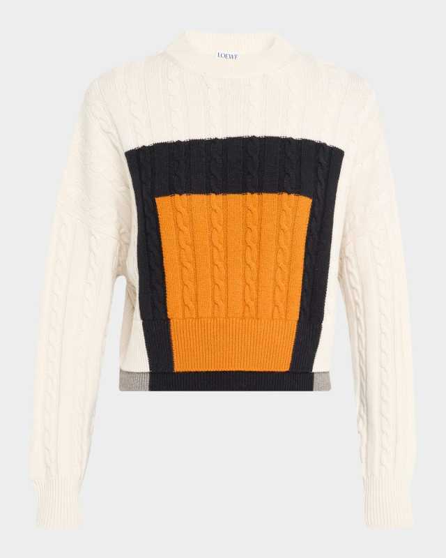 x Albers Cable Knit Crop Crewneck Sweater